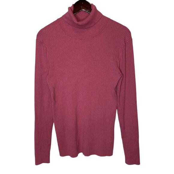 Aritzia Babaton Compel Turtleneck Mauve Rib Knit, size Large - Picture 1 of 4